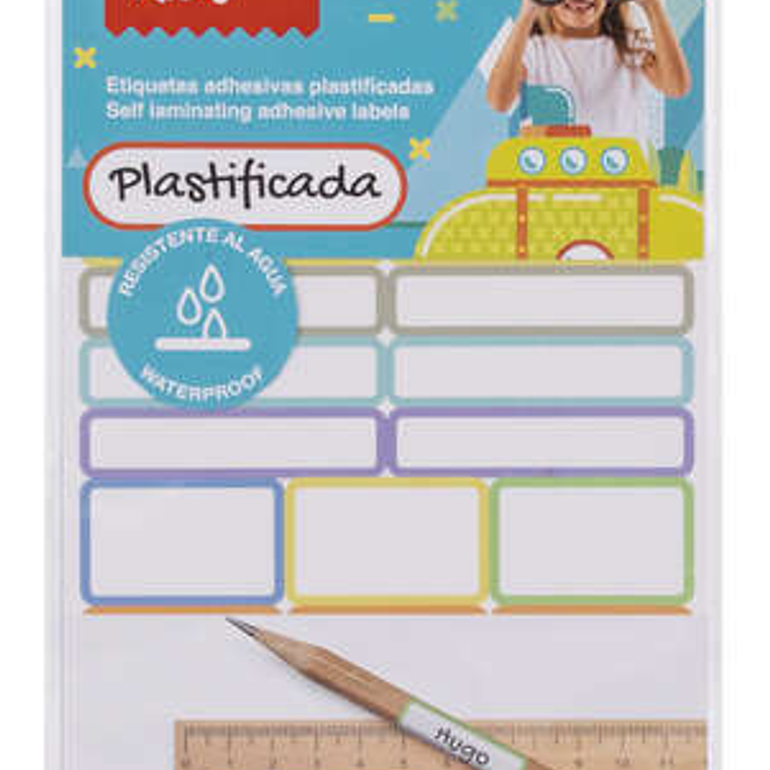 Apli Kids Pack de 35 Etiquetas Plastificadas Surtidas - Tres Tamaños: 46.5x10mm (14), 30.5x19mm (3), 30.6x11mm (18) - Alta Calidad y Durabilidad - Fil 1