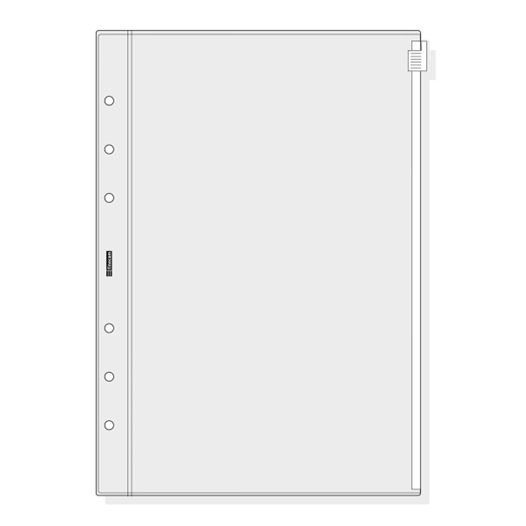 Finocam R571 Funda para Agendas Open - Cierre de Cremallera - Formato 500 - 129x2x182mm - PVC - Color Gris Claro 1