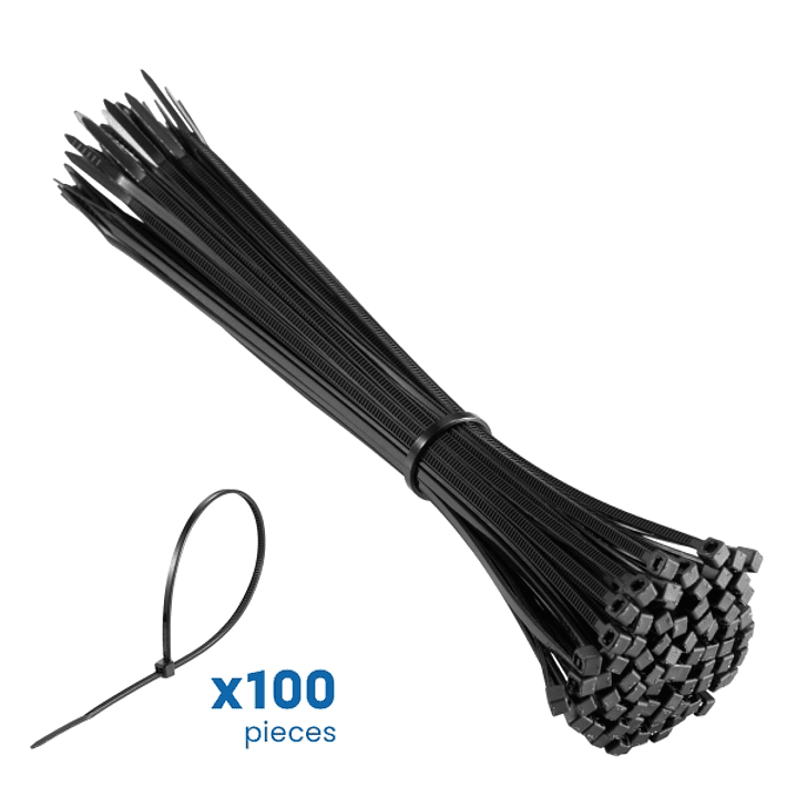 Ewent Pack de 100 Bridas de Nylon - 200x2.5mm - Resistente a UV - Uso en Interior y Exterior - Color Negro 1