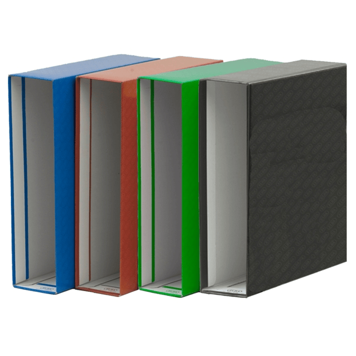 Elba Cajetines para Archivadores y Carpetas de Anillas A4 - Lomo de 85mm - Carton Plastificado - Color Negro 1