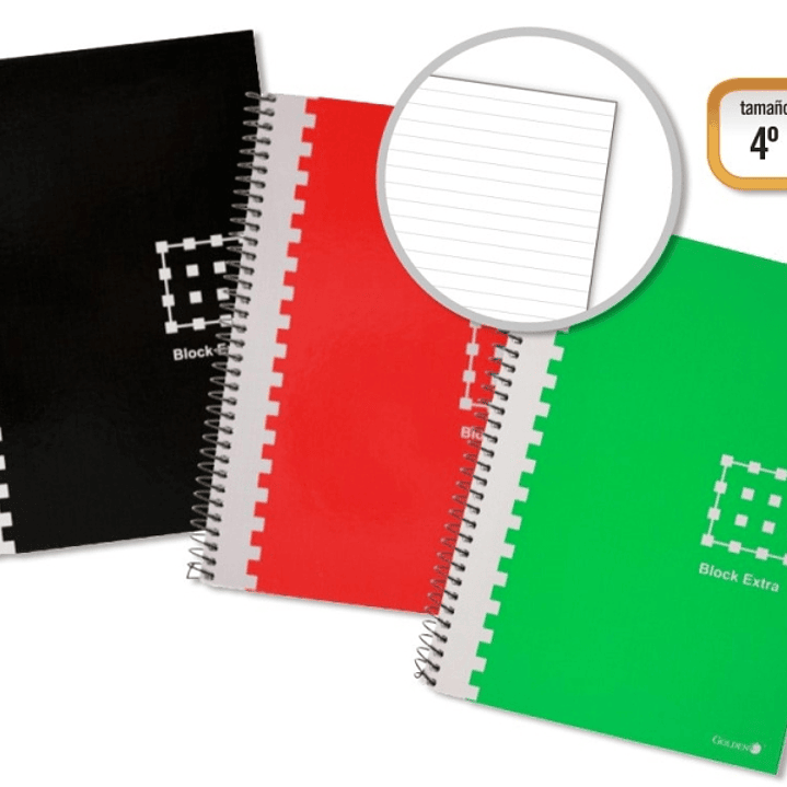 Golden Cuaderno Espiral 4º 80 Hojas 60grs 1 Raya - Margen Remarcado - Tapa Extradura - Colores Surtidos 1