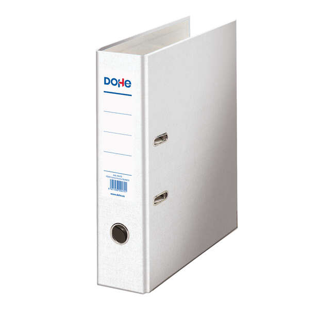 Dohe Archivador de Palanca Tamaño Folio - Lomo Ancho 70mm - Ollao, Rado y Tarjetero en el Lomo - Carton Forrado con Polipropileno - Cantoneras Metalic 1
