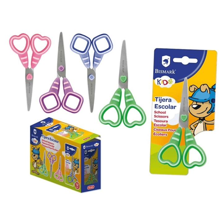Bismark Kids Sweet Candy Tijera Escolar - Mangos en Plastico - Punta Roma - 4 Diseños Surtidos 1