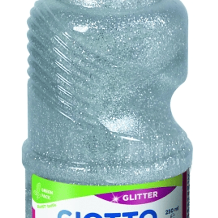 Giotto Extra Quality Glitter Tempera - 250ml - Lispa para el Uso - Botella Bio Pet - Color Plata 1