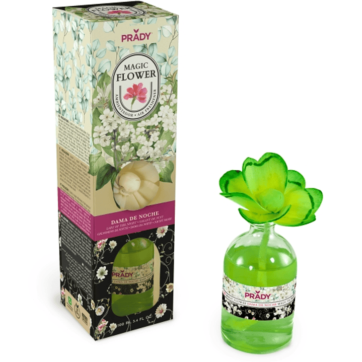 Prady Ambientador Magic Flower Dama de Noche - Frasco de Cristal 100ml 1