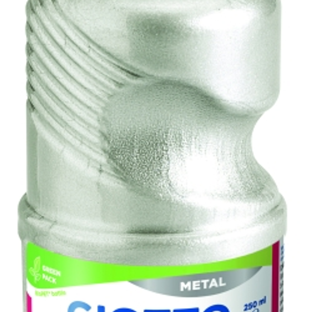 Giotto Extra Quality Metal Tempera - 250ml - Lispa para el Uso - Botella Bio Pet - Color Plata 1