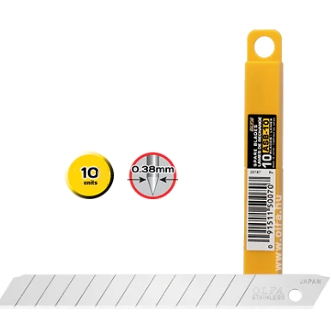 Olfa Pack de 10 Cuchillas de Respuesto para Cutters Olfa - 12 Segmentos - Ancho 9mm 1