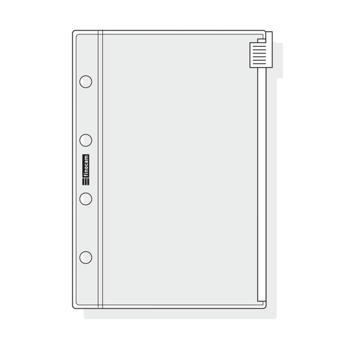 Finocam C171 Funda para Agendas Classic - Cierre de Cremallera - Formato 601 - 65x91x1mm - PVC - Color Gris Claro 1