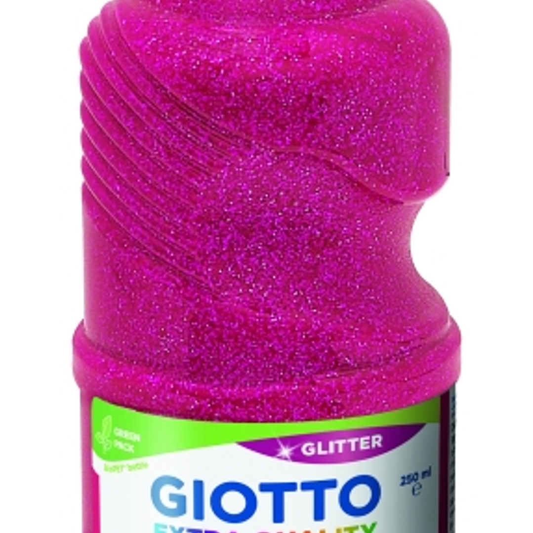 Giotto Extra Quality Glitter Tempera - 250ml - Lispa para el Uso - Botella Bio Pet - Color Magenta 1