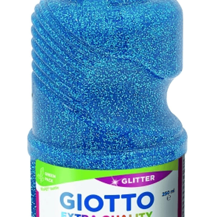 Giotto Extra Quality Glitter Tempera - 250ml - Lispa para el Uso - Botella Bio Pet - Color Cyan 1