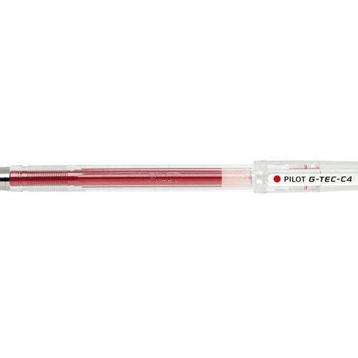 Pilot Boligrafo de Gel G-Tec C4 - Extra Fino - Recargable - Punta de Bola 0.4mm - Trazo 0.2mm - Color Rojo 1