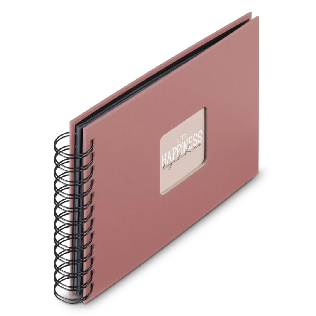 Hama Fine Art Album de Fotos con Espiral - 50 Paginas Negras - Tapa de Papel - 24x17cm - Color Rojo 1