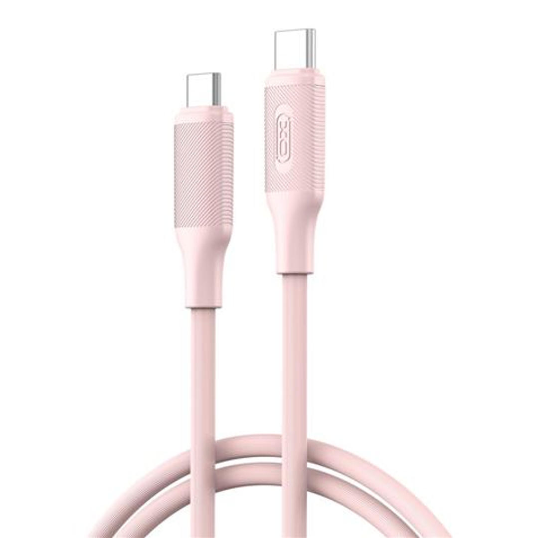 XO NBQ265B Cable USB-C Macho a USB-C Macho - 1m - 60W - Color Rosa 1
