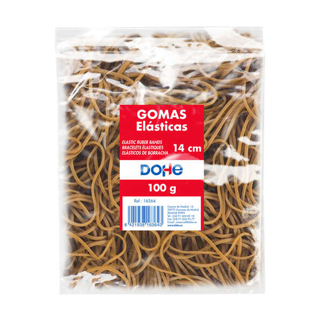 Dohe Gomas Elasticas - Longitud 14cm - Fabricadas en Latex de Gran Resistencia y Elasticidad - Bolsa de 100gr 1