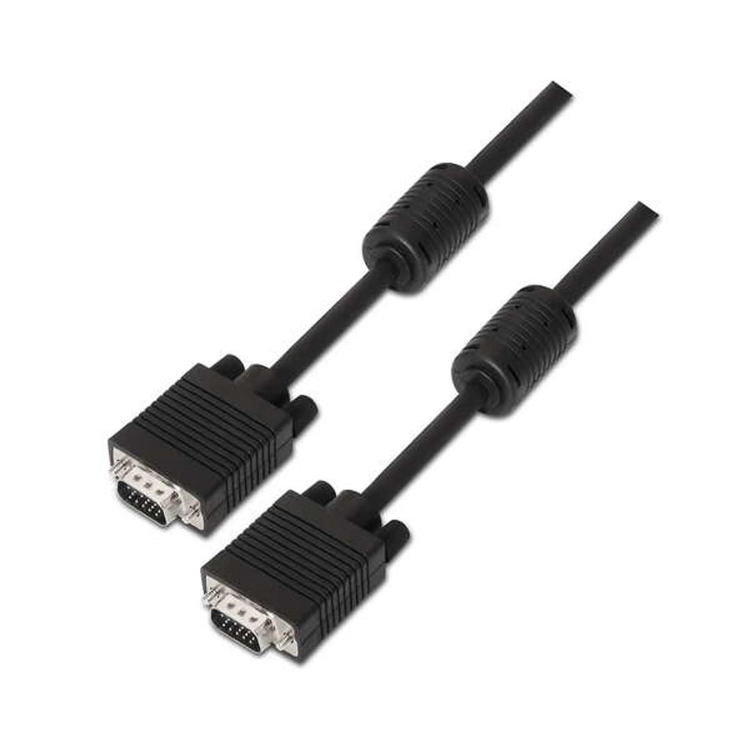 Aisens Cable SVGA con Ferrita - HDB15/Macho-HDB15/Macho - 6.0m - Color Negro 1
