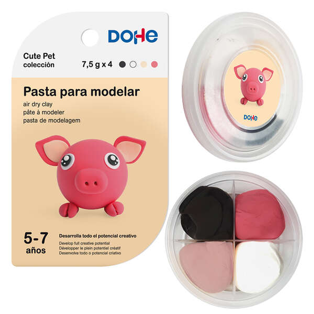 Dohe Coleccion Cute Pet Pasta para Modelar Cerdo - Ligera y Flexible - Apto para Niños de 5 a 7 Años 1