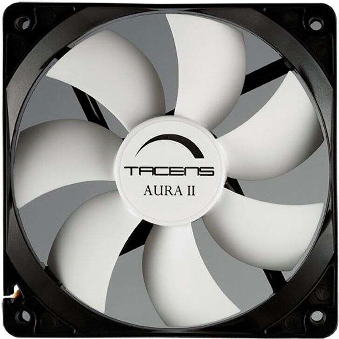 Tacens Aura II Ventilador 120mm - Carcasa Negra, Aspas Blancas - Velocidad Max. 1200rpm 1