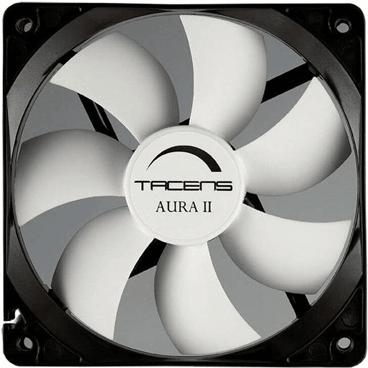 Tacens Aura II Ventilador 120mm - Carcasa Negra, Aspas Blancas - Velocidad Max. 1200rpm 1