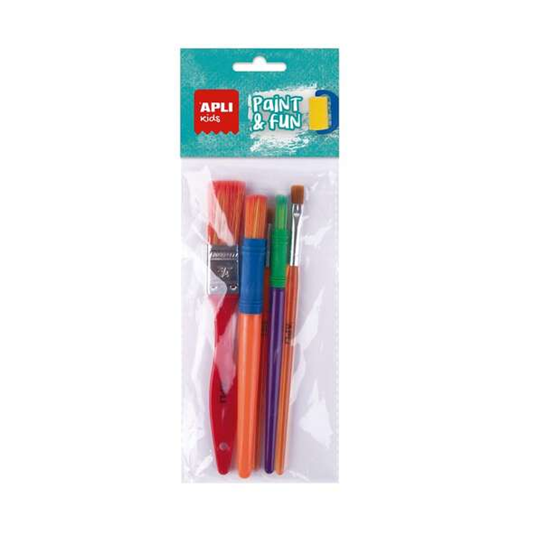 Apli Kids Paint & Fun Pack de 5 Pinceles - Medidas y Colores Surtidos 1