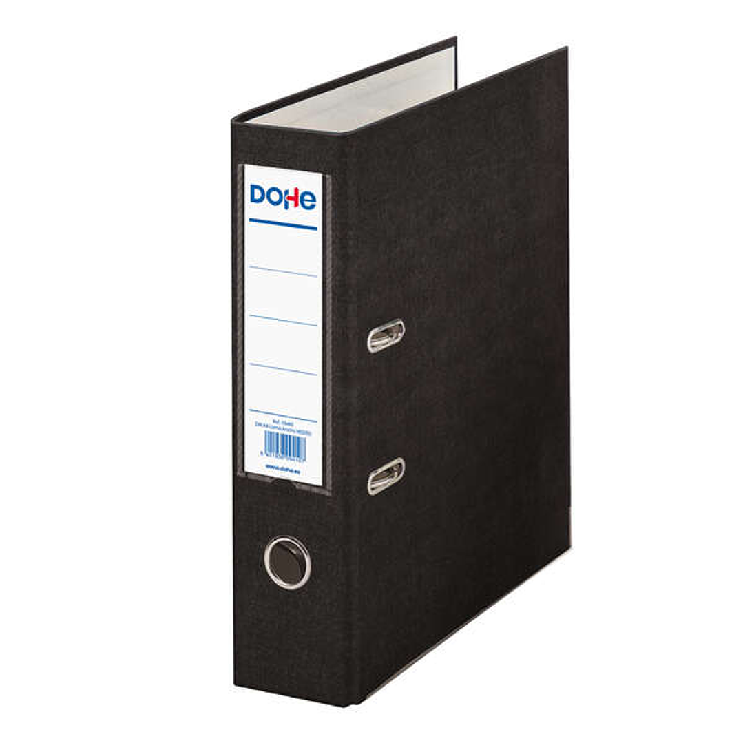 Dohe Archivador de Palanca Tamaño A4 - Lomo Ancho 70mm - Ollao, Rado y Tarjetero en el Lomo - Carton Forrado con Polipropileno - Cantoneras Metalicas  1