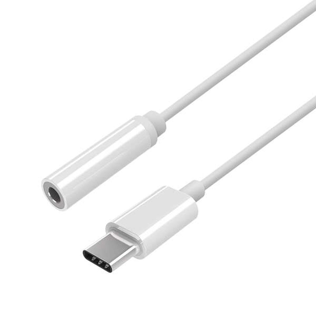 Aisens Conversor USB-C a Audio Estilo Apple - USB-C/M-JACK 3.5/H - 15cm - Color Blanco 1