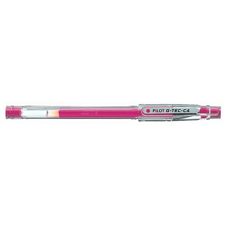 Pilot Boligrafo de Gel G-Tec C4 - Extra Fino - Recargable - Punta de Bola 0.4mm - Trazo 0.2mm - Color Rosa 1