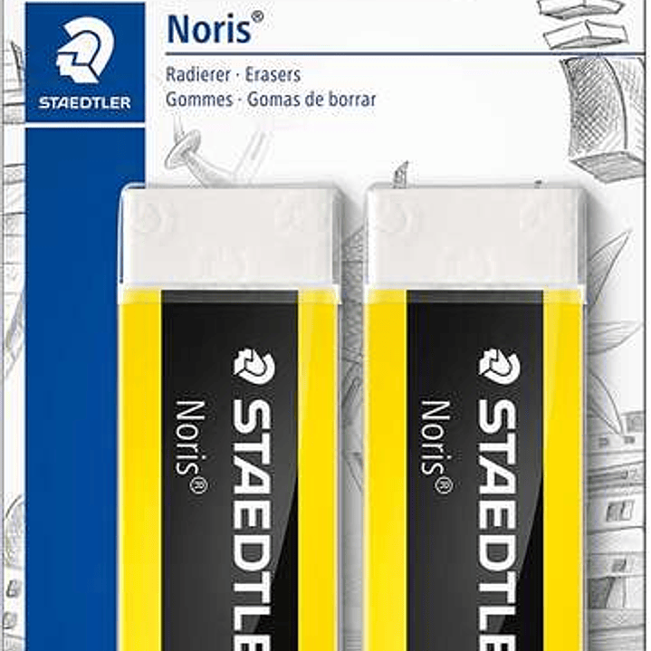 Staedtler Noris 526 Goma de Borrar - Plastico - Alta Calidad - Minimos Residuos - Color Blanco 1
