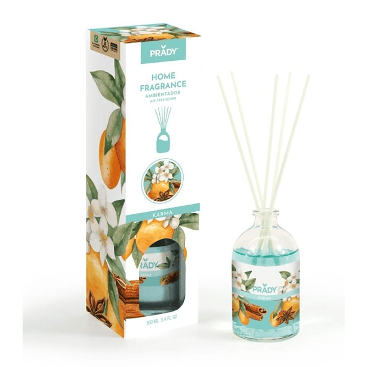 Prady Ambientador Mikado Karma - Frasco de Cristal 100 ml y Varitas Difusoras 1