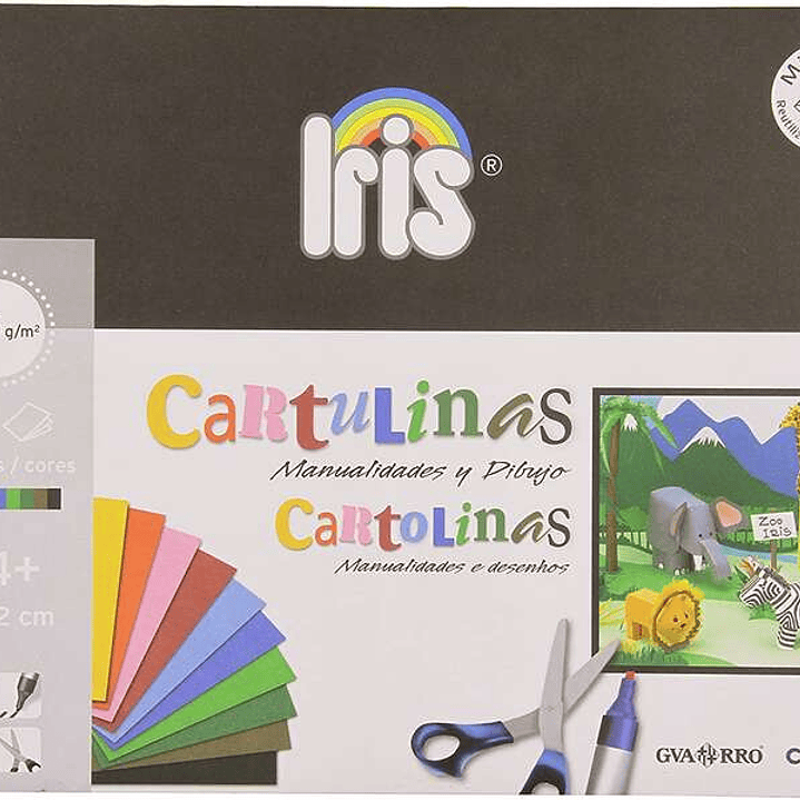 Canson Guarro Minipack de 10 Cartulinas Iris A4+ 185g - 24x32 cm - Colores Surtidos 1