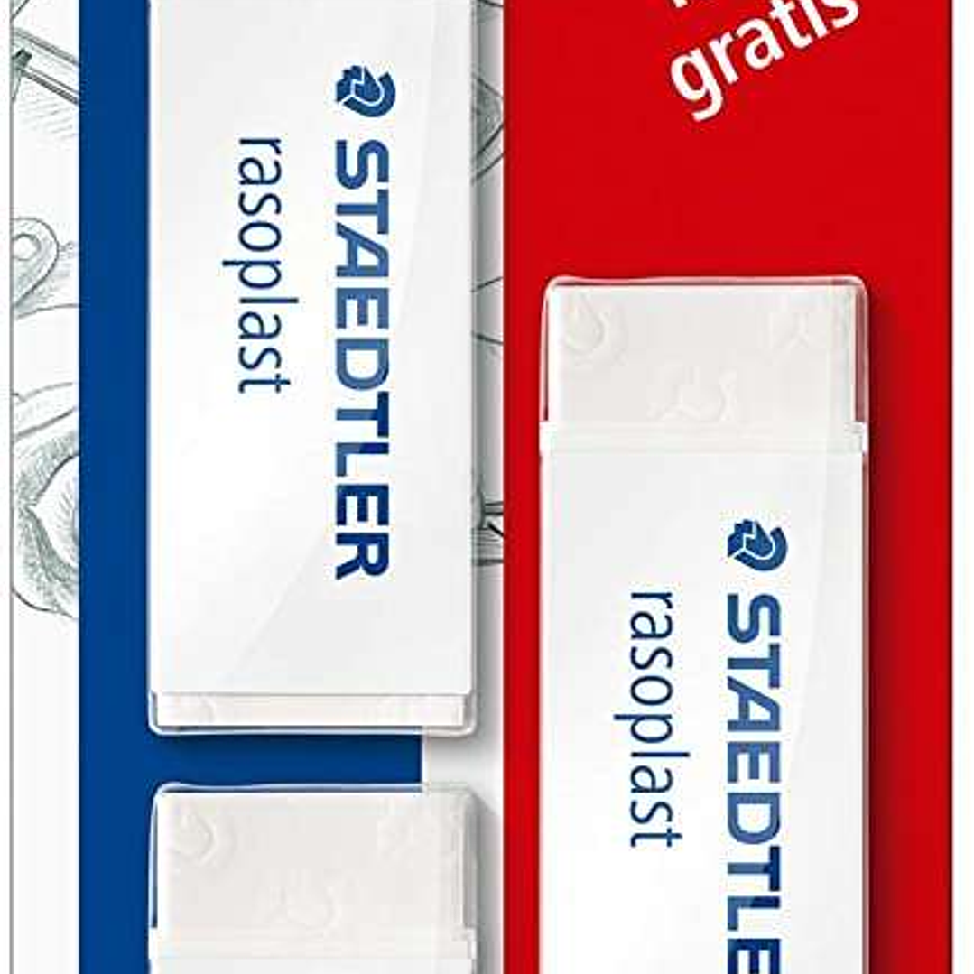 Staedtler Rasoplast 526 Pack de 3 Gomas de Borrar - Borrado de Alta Calidad - Minimos Residuos - Color Blanco 1