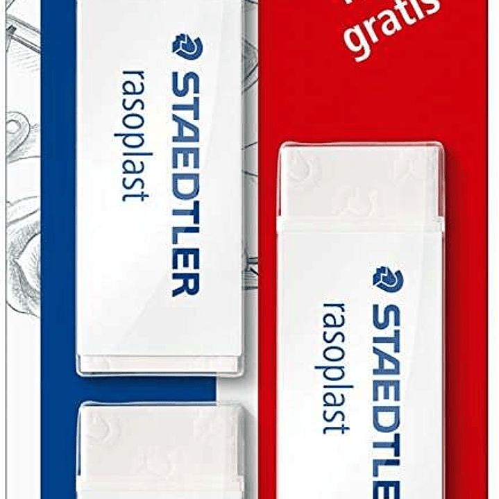 Staedtler Rasoplast 526 Pack de 3 Gomas de Borrar - Borrado de Alta Calidad - Minimos Residuos - Color Blanco 1