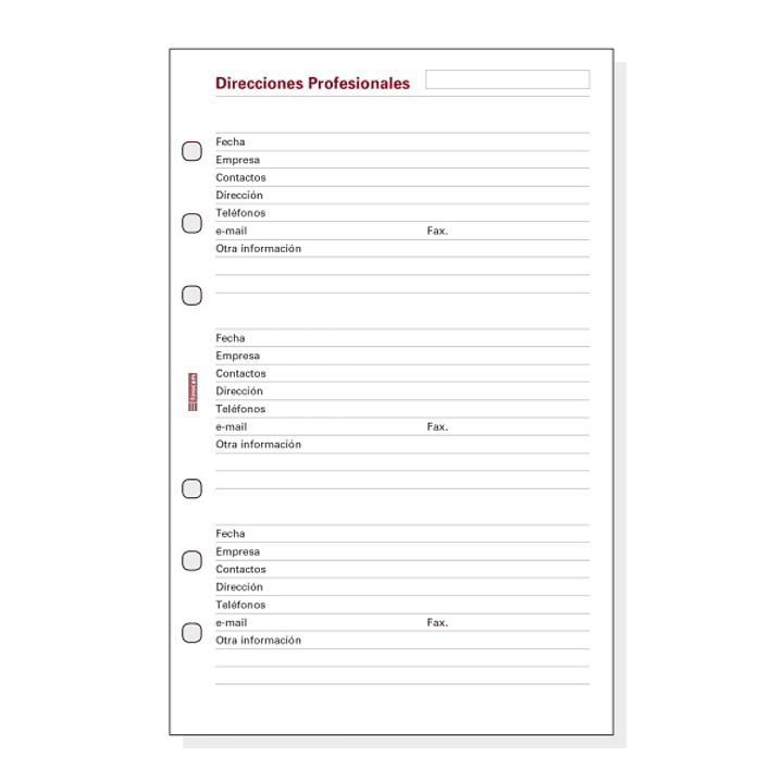 Finocam R551 Recambio Direcciones Profesionales para Agendas Open - Especial Direcciones Profesionales - Formato 500 - 117x5x181mm - Color Blanco 1