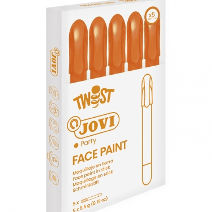 Jovi Twist Stick de Pintura de Cara - Hipoalergenico - Base Agua - Facil Aplicacion - Gran Cobertura - Seca Rapido - Facil de Retirar - sin Parabenos  1