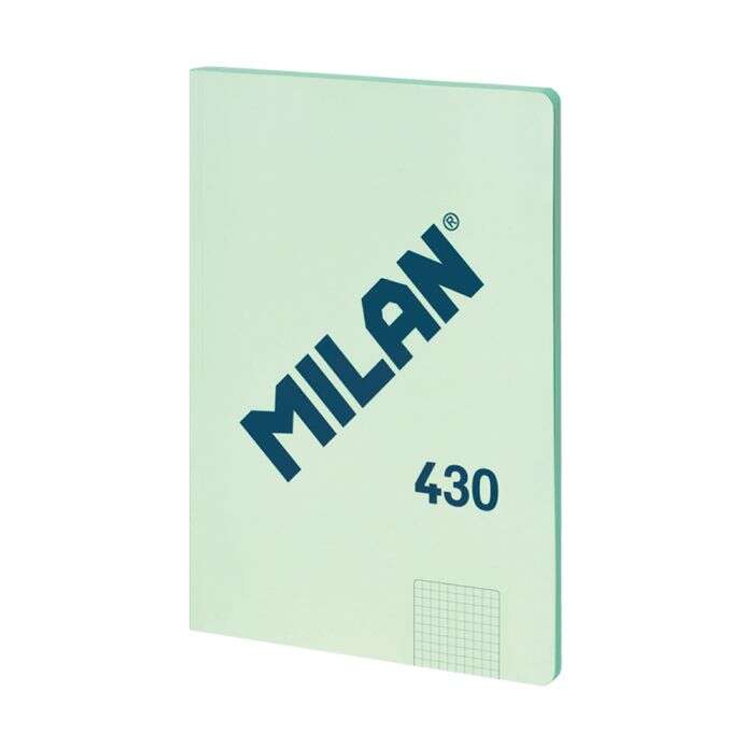 Milan Serie 1918 Libreta Encolada Formato A4 Cuadricula 5x5mm - 48 Hojas de 95 gr/m2 - Microperforado - Tapa Blanda - Color Verde 1