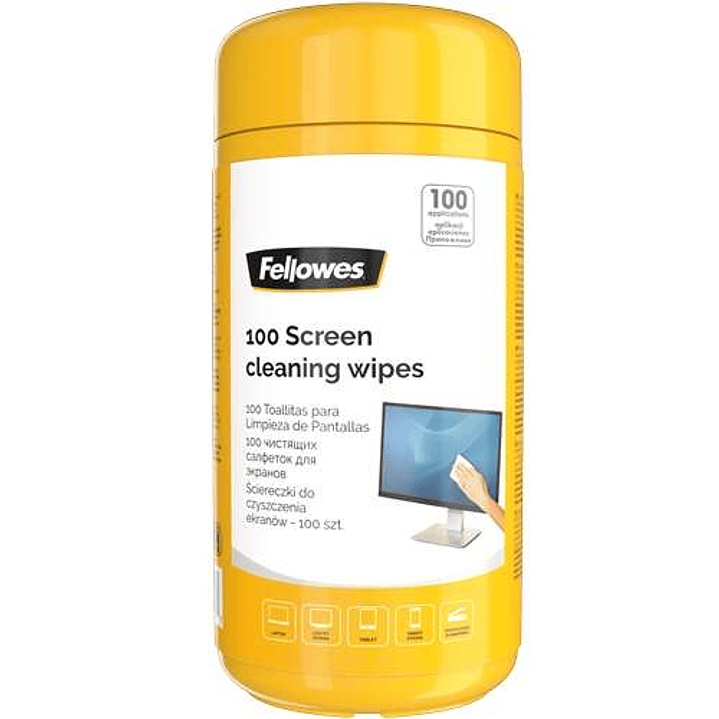 Fellowes Pack de 100 Toallitas de Limpieza para Pantallas 1