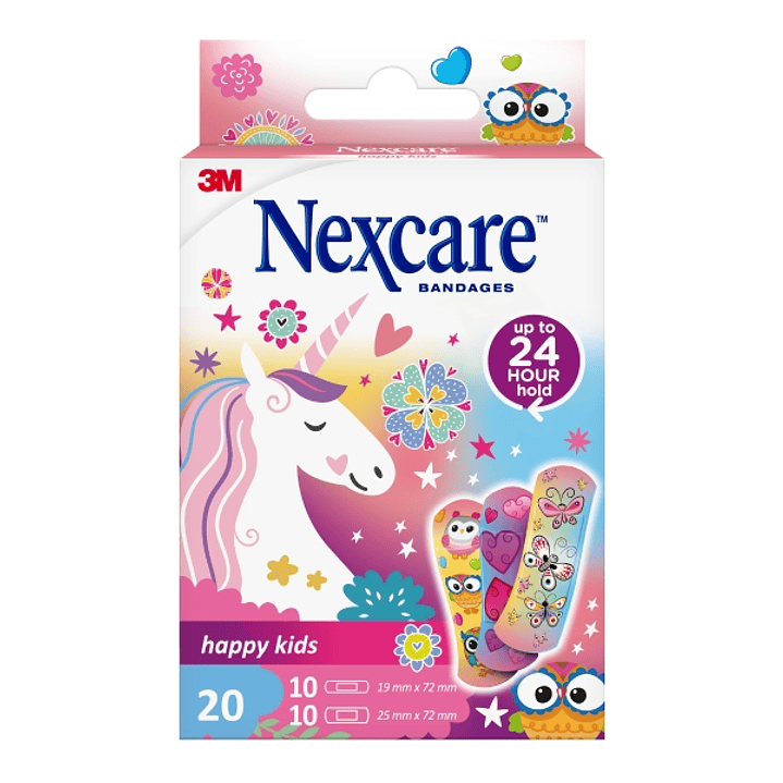 Nexcare Happy Kids Magic Pack de 20 Apositos Surtidos - Transpirables - para Pieles Delicadas - Color Estampado Infantil 1
