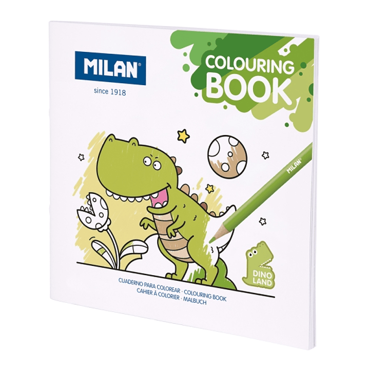 Milan Dino Land Cuaderno para Colorear Microperforado - Tematica Dinosaurios - 20 Ilustraciones Detalladas 1