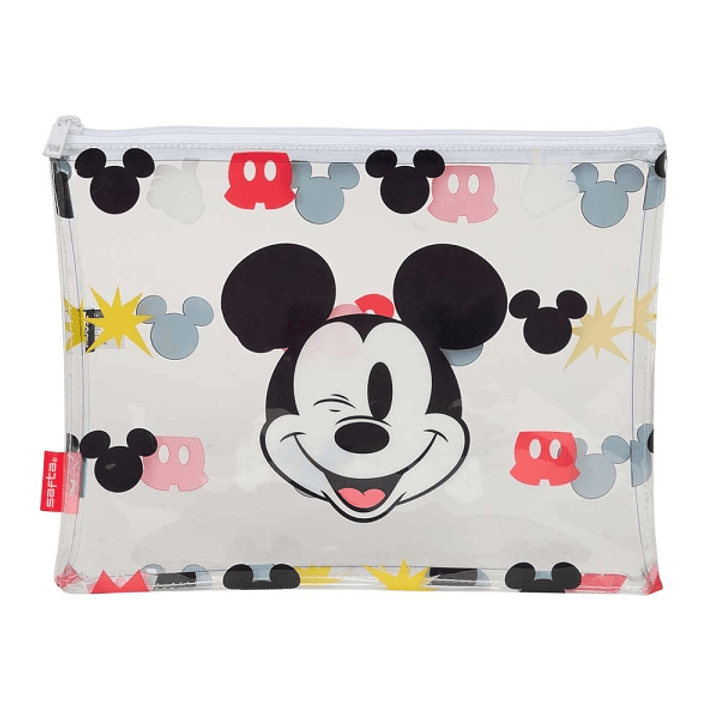 Safta Mickey Mouse Beach Bolsa de Verano - Cremallera - 2L - Ligera y Facil de Llevar - Ideal para Playa y Piscina - 300x230mm - Color Blanco 1