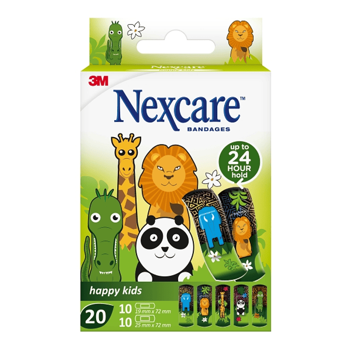 Nexcare Happy Kids Animals Pack de 20 Apositos Surtidos - Transpirables - para Pieles Delicadas - Color Estampado Infantil 1