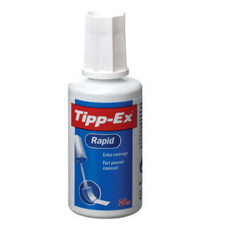 Tipp-Ex Rapid Liquido Corrector 20ml - Formula de Secado Rapido - Aplicador de Espuma 1