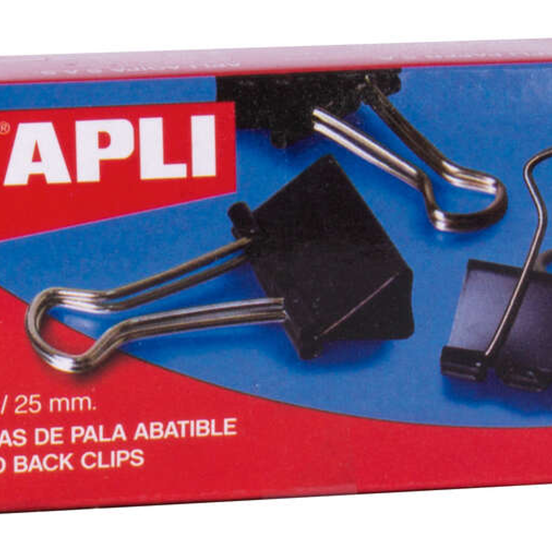 Apli Pinzas Abatibles 10x25mm - Acero Templado Negro - Asas Niquel - 12 Unidades - Sujecion Hasta 70 Hojas 1