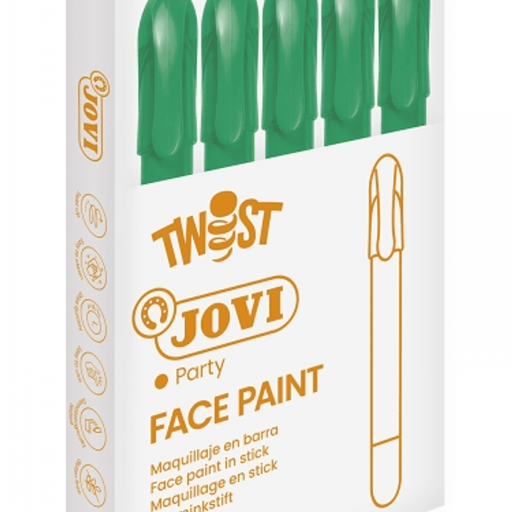 Jovi Twist Stick de Pintura de Cara - Hipoalergenico - Base Agua - Facil Aplicacion - Gran Cubricion - Seca Rapido - No Grasoso - Facil de Retirar - C 1