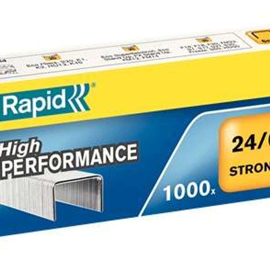 Rapid Strong Caja de 1000 Grapas 24/6 - Hasta 30 Hojas - Alambre Reforzado Galvanizado - Patilla de 6mm 1