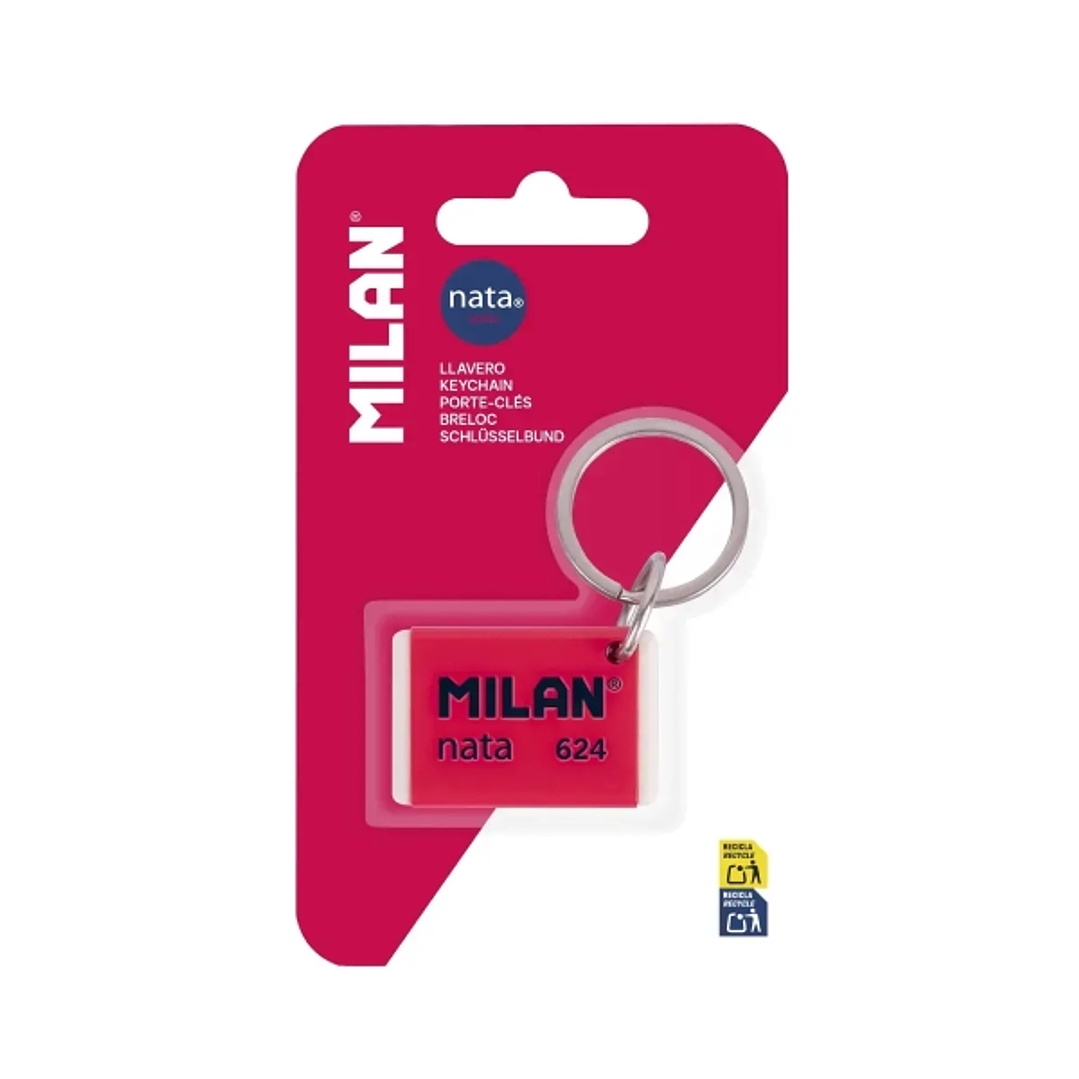 Milan Nata 624 Llavero con Forma de Goma Nata 624 - Util como Llavero o para Decorar tu Mochila 1
