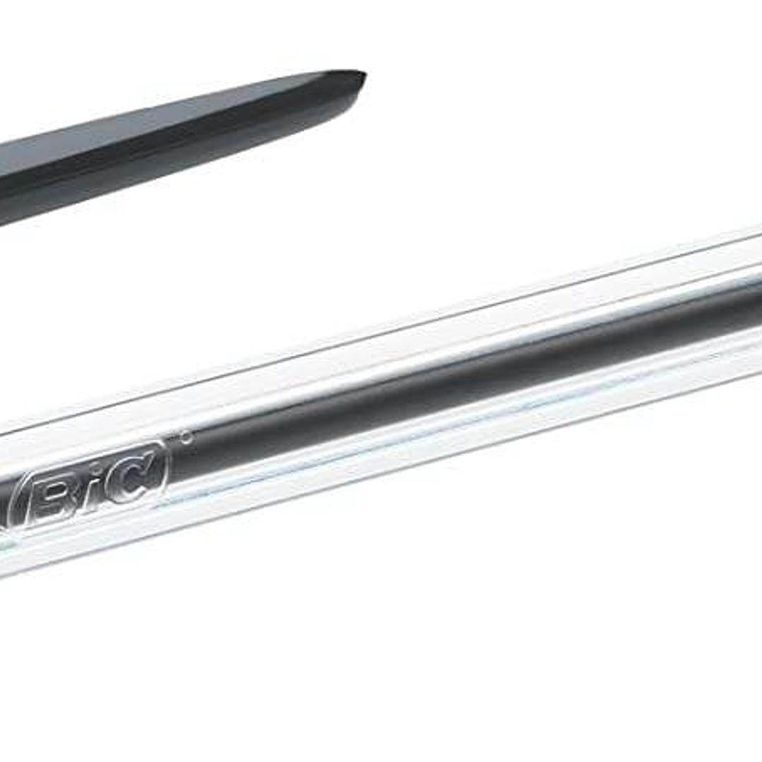 Bic Cristal Original Boligrafo de bola - Punta redonda de 1.0mm - Trazo 0.4mm - Tinta con Base de Aceite - Color Negro 1