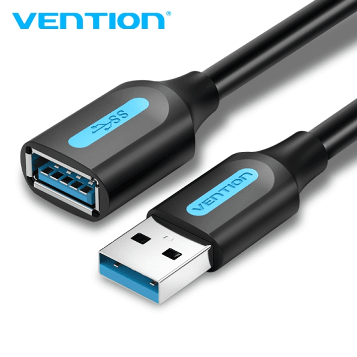 Vention CableTech Pro Extensor USB 3.0 - Alta Velocidad de Transferencia - Conductor de Cobre - Conexion Segura y Estable - Color Negro 1