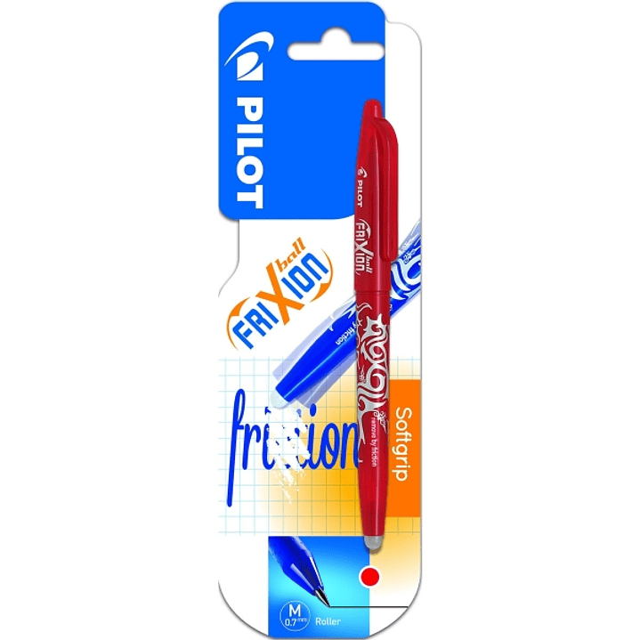Pilot Frixion Ball Pack de 1 Boligrafo de Gel Borrable - Punta de Bola 0.7mm - Trazo 0.4mm - Grip Ergonomico - Color Rojo 1