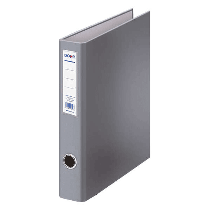 Dohe Carpeta de 2 Anillas Mixtas 40mm - Tamaño A4 - Medidas 285x320x60mm - Ollao y Tarjetero en Lomo - Carton Forrado con Polipropileno - Color Gris 1