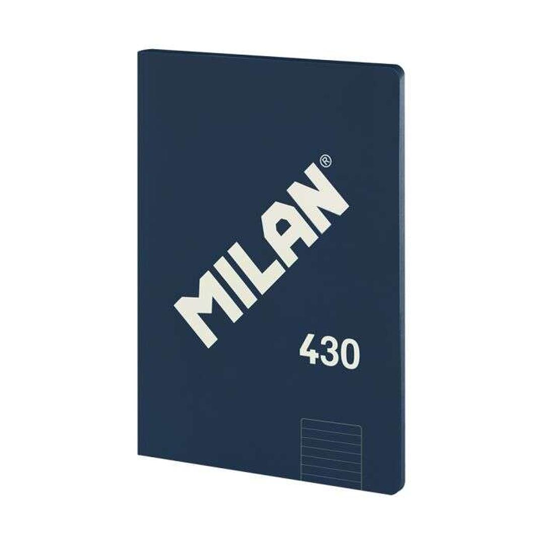 Milan Serie 1918 Libreta Encolada Formato A4 Pautado 7mm - 48 Hojas de 95 gr/m2 - Microperforado - Tapa Blanda - Color Azul Oscuro 1