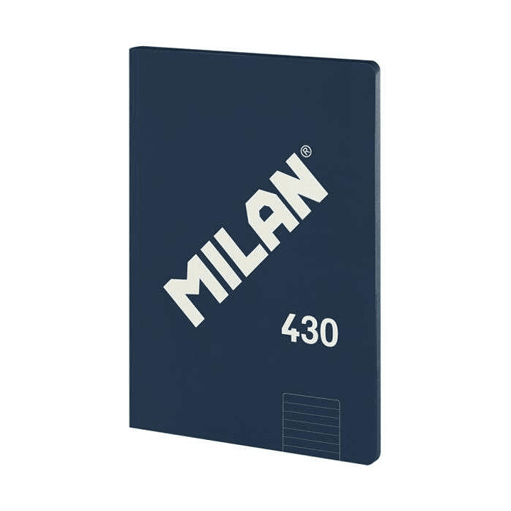 Milan Serie 1918 Libreta Encolada Formato A4 Pautado 7mm - 48 Hojas de 95 gr/m2 - Microperforado - Tapa Blanda - Color Azul Oscuro 1